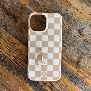 Loopy Case Beige and White Checkered Phone Case